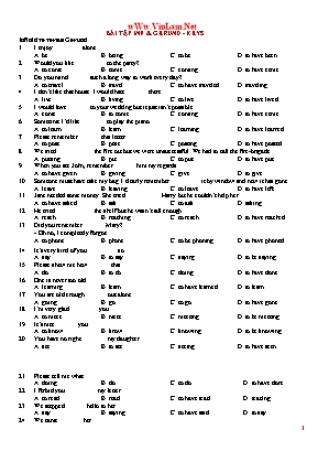 Bài tập Tiếng Anh Lớp 12 Inf & Gerund